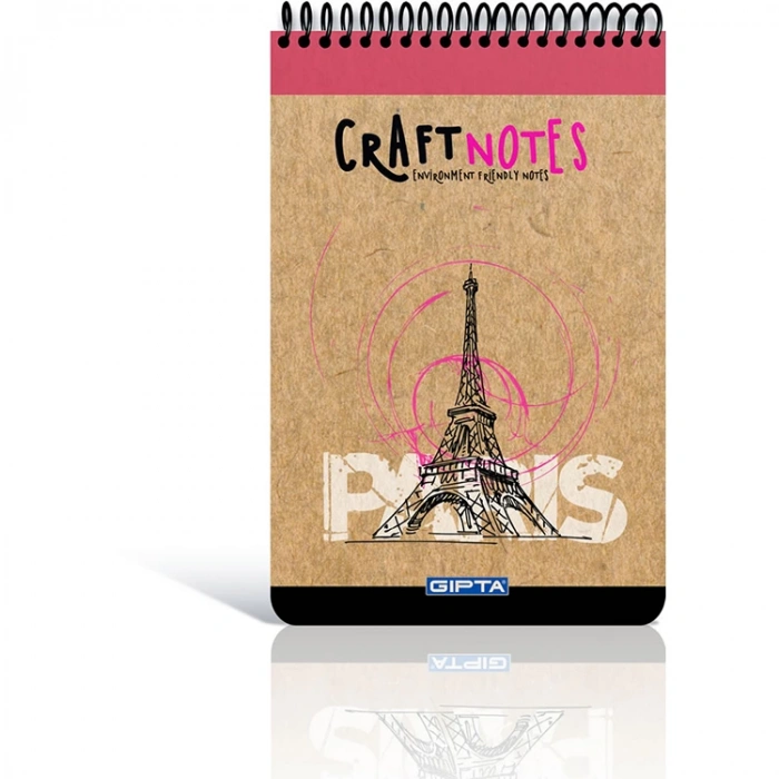 GIPTA NOTES SPİRALLİ KRAFT SERT KAPAK A5 100 YP. KARELİ BLOKNOT