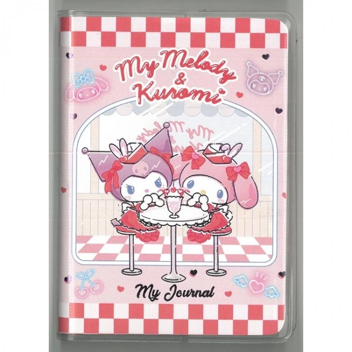 VICTORIAS JOURNALS 525-1995 MİNİ JOURNAL MY MELODY & KUROMİ A7 80 GR. PVC KILIFLI KARTON KAPAK 128 SAYFA ÇİZGİLİ NOT DEFTER