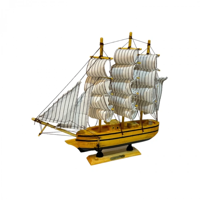 YLZ SL028 AHŞAP YELKENLİ TEKNE 28CM