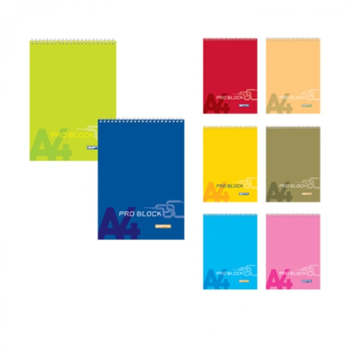 GIPTA PRO BLOCK SPRALLİ KARTON KAPAK A4  ÇİZGİLİ BLOKNOT 40 YP
