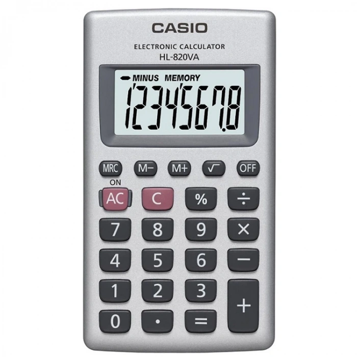 CASIO HL-820VA CEP TİPİ 8 HANE HESAP MAKİNESİ
