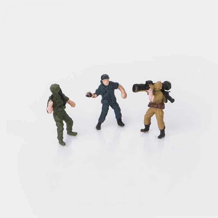 ESHEL MAKET RENKLİ ASKERİ İNSAN FİGÜRLERİ 1/100 3 LÜ