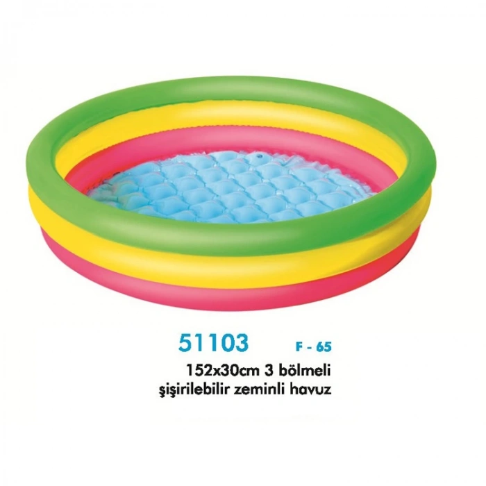 BESTWAY BW51103 ŞİŞME TABAN 3 HALKALI YUVARLAK ŞİŞME ÇOCUK HAVUZU 1x24cm KUTULU