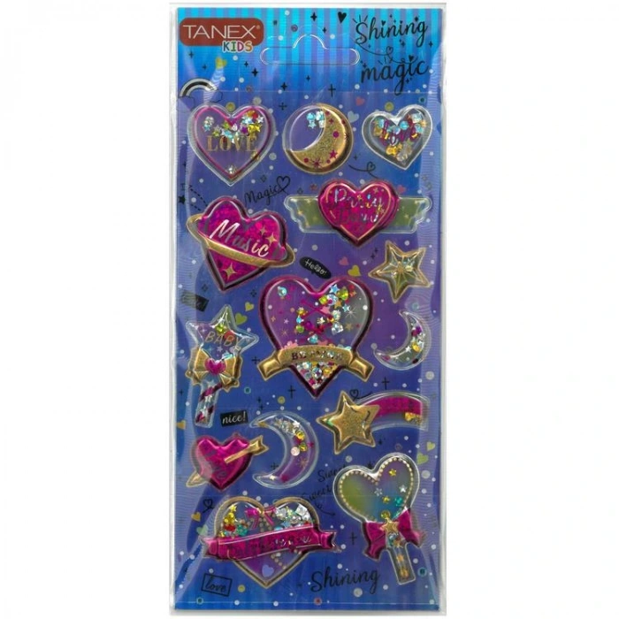 TANEX KIDS TNX-26057 DEKORATİF ETİKETLER - SHINING MAGIC PUFFY STICKER