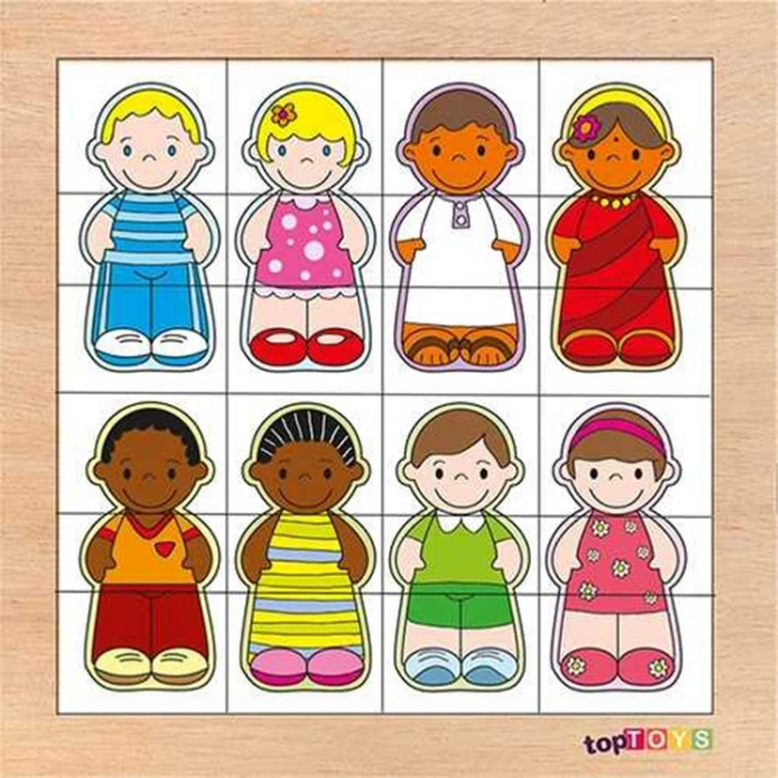 TOPTOYS CS-7030 AHŞAP PUZZLE/YAPBOZ EŞLEŞTİR KARIŞTIR DÜNYA ÇOCUKLARI