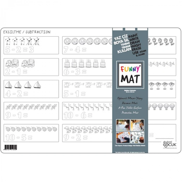 AKADEMİ ÇOCUK - FUNNY MAT - EKSİLTME  48x33,5cm