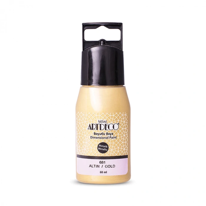 ARTDECO METALİK BOYUTLU BOYA 60 ml ALTIN 681