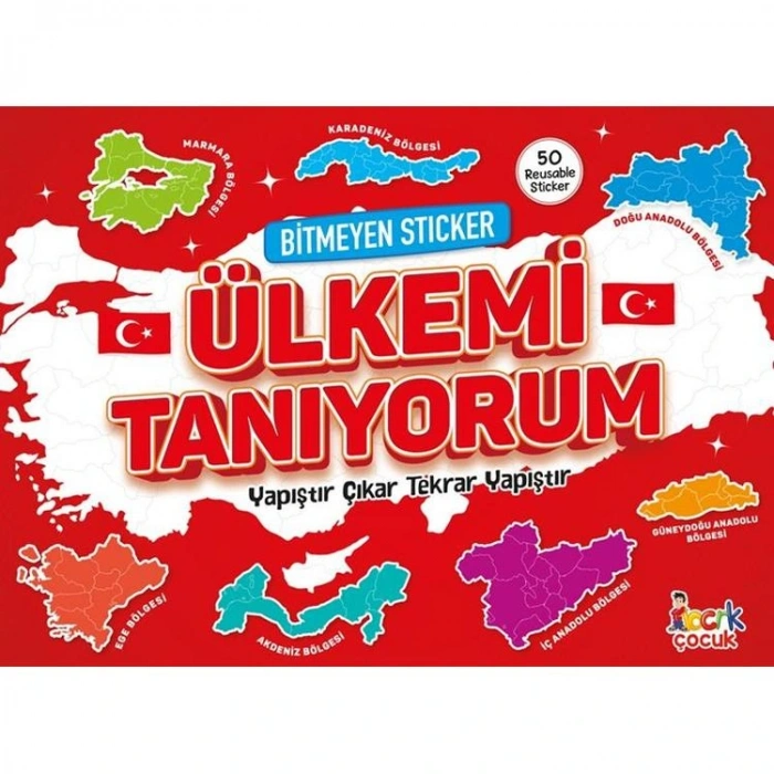 BICIRIK -  BİTMEYEN STICKER KİTABI ÜLKEMİ TANIYORUM 50 ÇIKARTMA