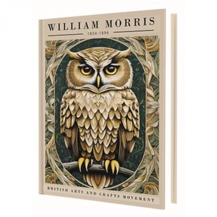DEFFTER 14X20 GOLD OWL ( WILLIAM MORRIS ) SERT KAPAK ÇİZGİLİ DEFTER 96 YP
