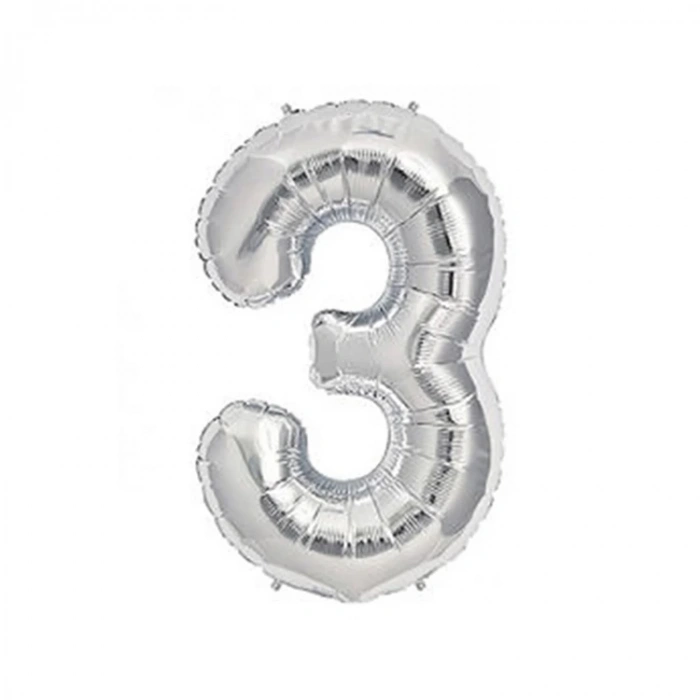 TEKNOPOİNT FOLYO  BALON 40 inç  RAKAM GÜMÜŞ  3