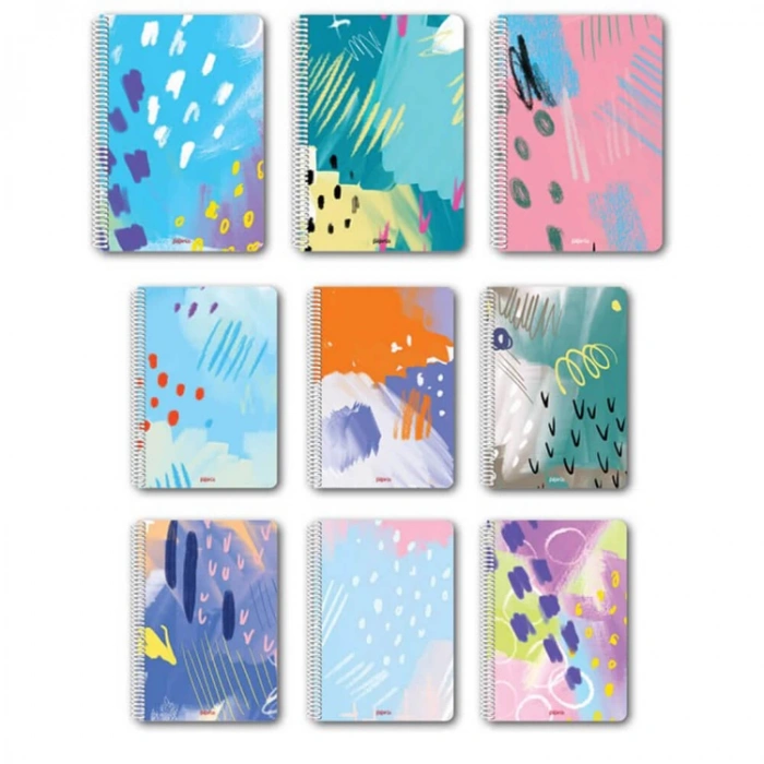 PAPİRÜS  HOLA SERT KAPAK SPİRALLİ 16X23 120YP. KARELİ DEFTER