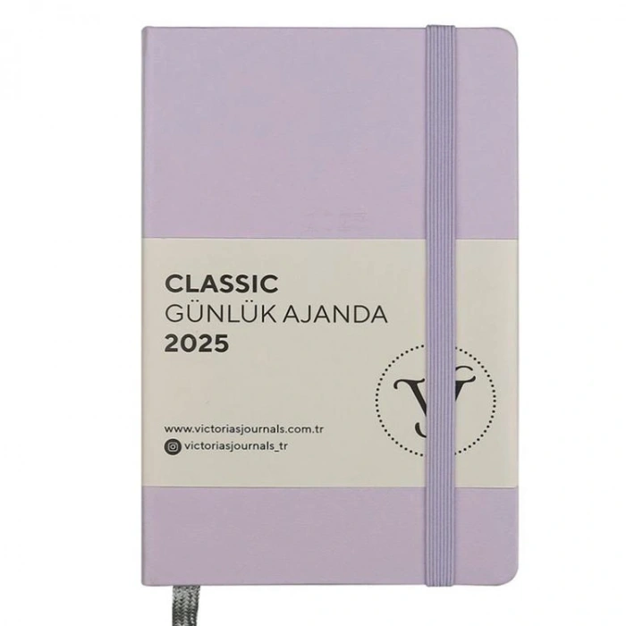 VICTORIAS JOURNALS 124-1488 9X14 CLASSIC LASTİKLİ GÜNLÜK AJANDA A5 - LİLA