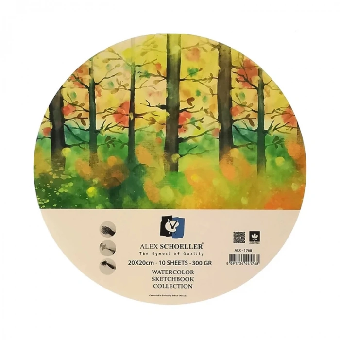 ALEX 20x20 SULUBOYA DEFTERİ 300GR.10YP. WATERCOLOR SKETCHBOOK ALX-1768