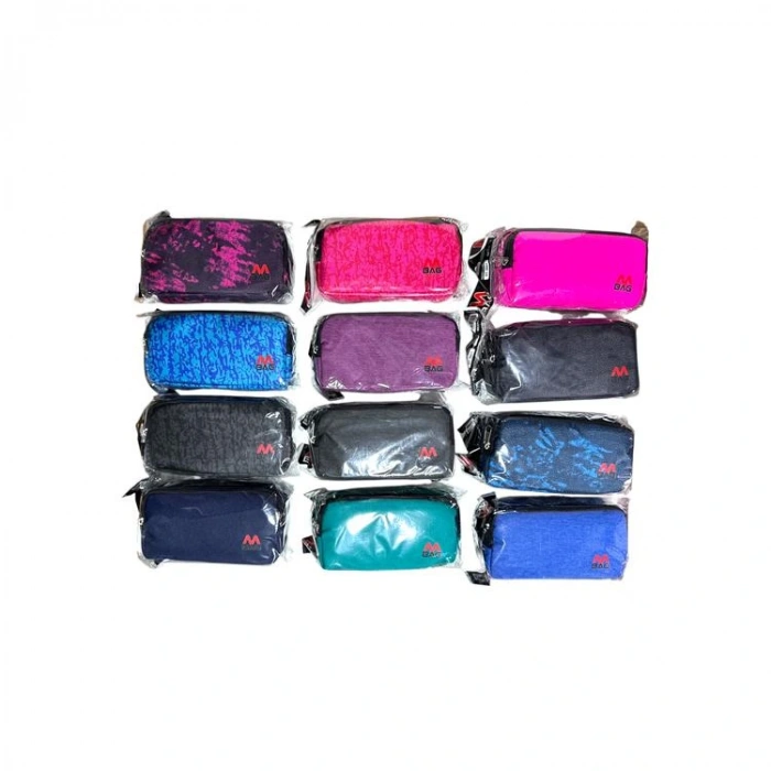 MİKRO MK-2005 2 BÖLMELİ KARIŞIK DESEN KALEM ÇANTASI -TEKLİ