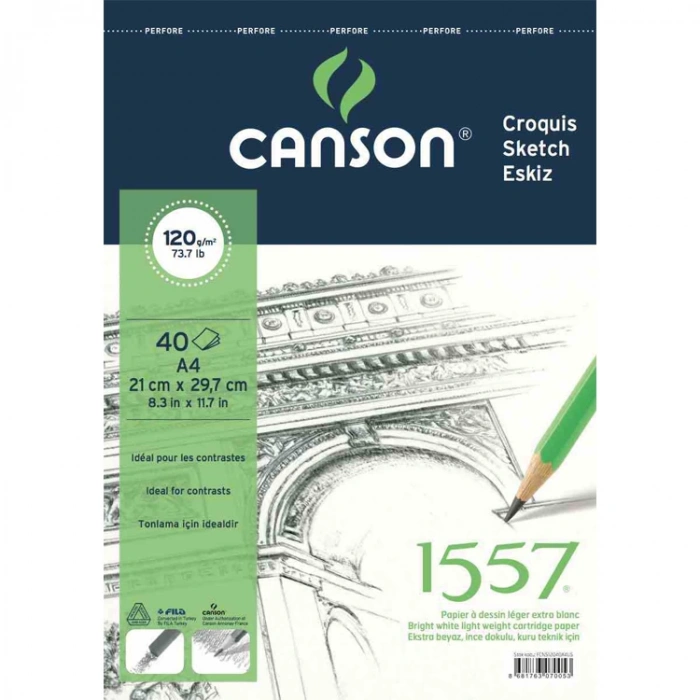 CANSON A4 1557 RESİM VE ÇİZİM DEFTERİ 120GR. 40 YP.