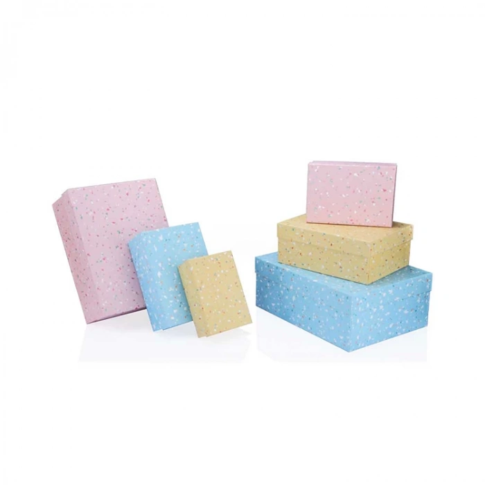GIPTA PASTEL TERAZZO DİKDÖRTGEN HEDİYE KUTUSU BX6924 D 190x260x110mm