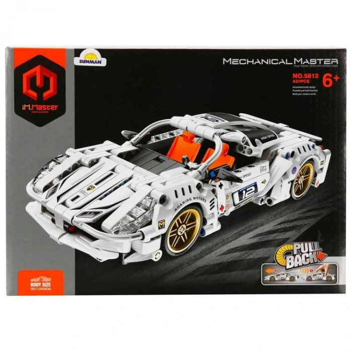 SUNMAN İM. MASTER NO.5812 ÇEK-BIRAK SÜPER ARABA BEYAZ LEGO YAPIM SETİ 437 PARÇA 6+