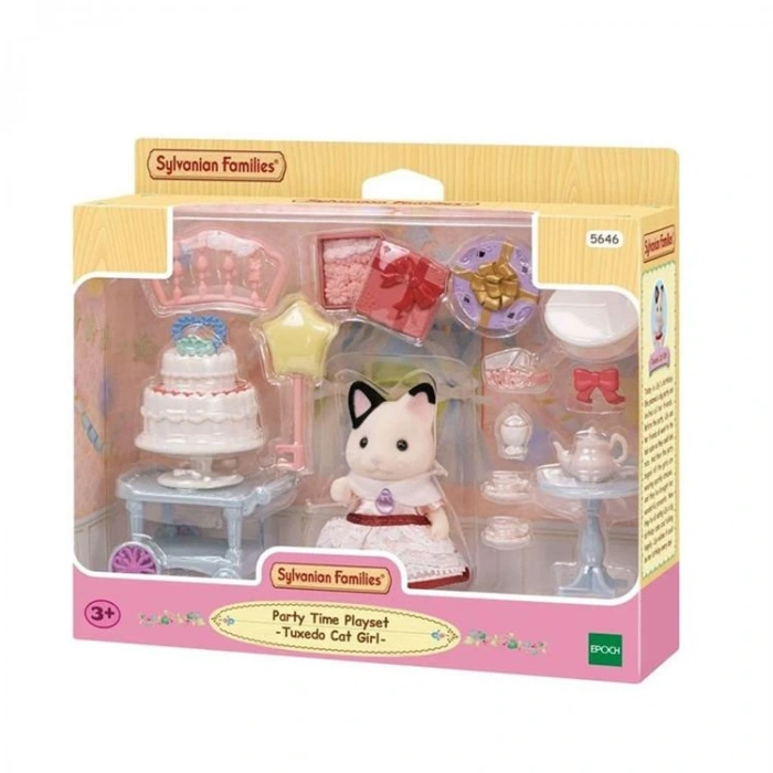 ADORE ESF5646 SYLVANIAN FAMILIES PARTİ ZAMANI OYUN SETİ SMOKİN KEDİ KIZ 3+
