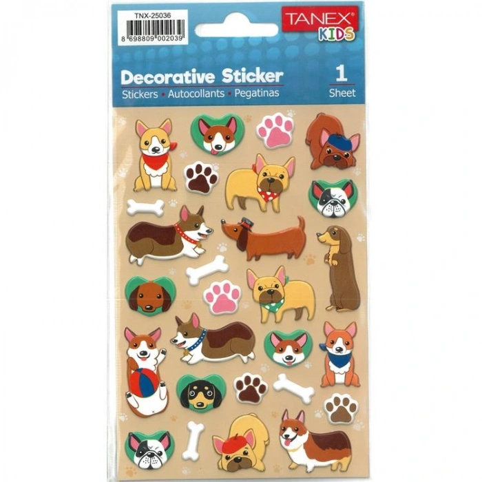 TANEX KIDS TNX-25036 DEKORATİF ETİKETLER - KÖPEK SERİSİ STICKER