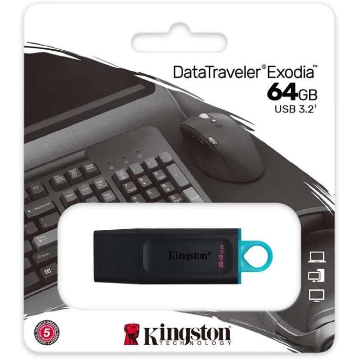 KINGSTON DATATRAVELER EXODIA DTX/64GB USB 3.2 FLASH BELLEK