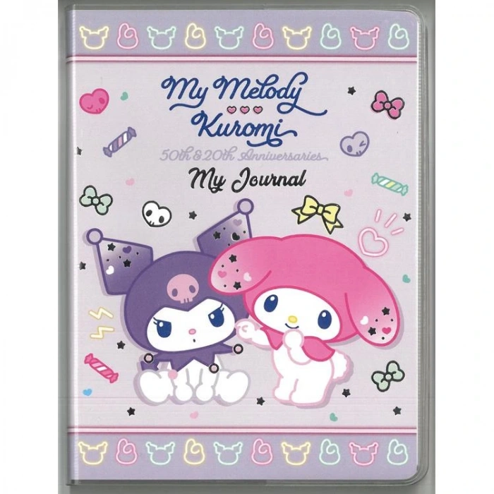 VICTORIAS JOURNALS 525-1996 MİNİ JOURNAL MY MELODY & KUROMİ A7 80 GR. PVC KILIFLI KARTON KAPAK 128 SAYFA ÇİZGİLİ NOT DEFTER