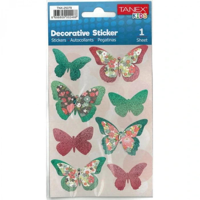 TANEX KIDS TNX-25079 DEKORATİF ETİKETLER - KELEBEK SERİSİ STICKER