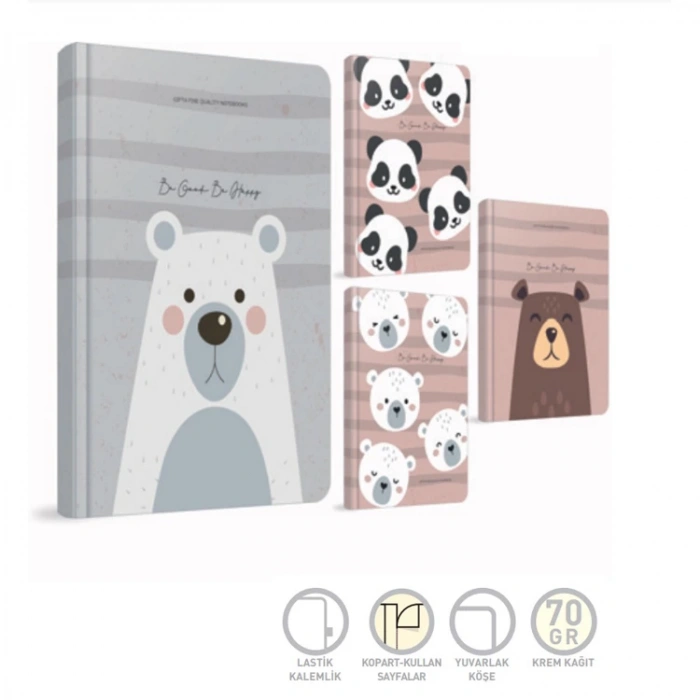 GIPTA BE GOOD İPLİK DİKİŞLİ SERT KAPAK 13X21 120YP. ÇİZGİLİ DEFTER