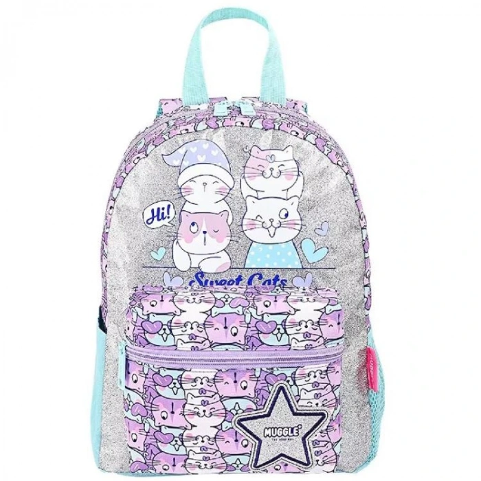 MUGGLE MU-9064 MEOW KOLEKSİYONU 2 BÖLMELİ ANAOKULU ÇANTASI MOR