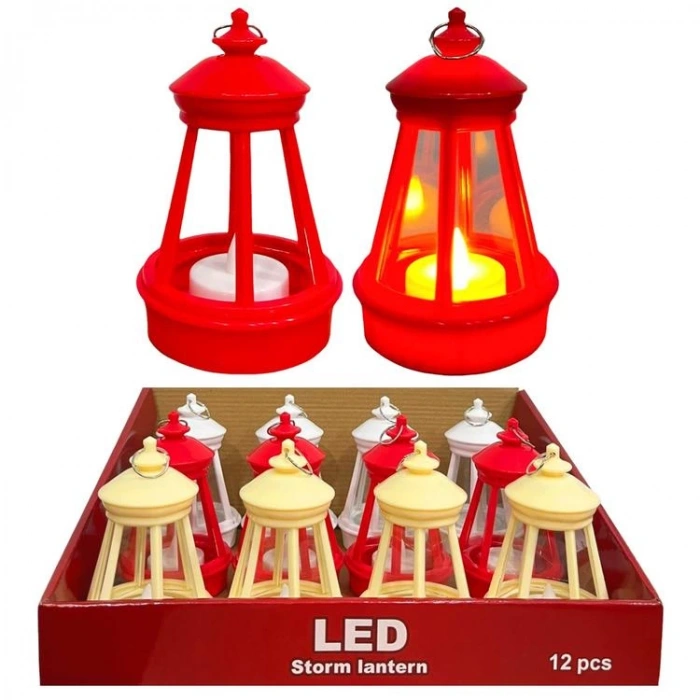 YLZ LED STORM LANTERN 20-24M09 PLASTİK ORTA BOY PİLLİ IŞIKLI FENER