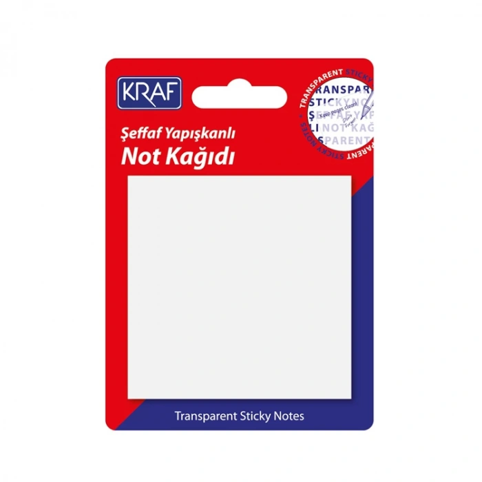 KRAF 7676TR YAPIŞKANLI NOT KAĞIDI 50yp.76x76mm. ŞEFFAF