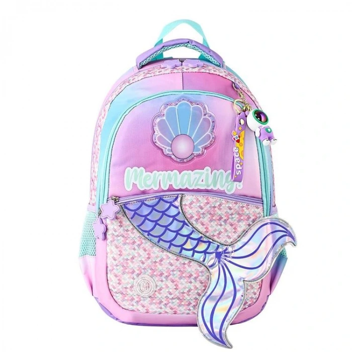 MUGGLE MU-5743 MERMAZING KUYRUK DETAYLI 3 GÖZLÜ SIRT ÇANTASI MOR