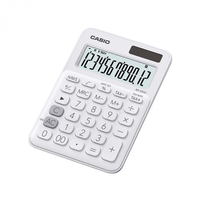 CASIO MS-20UC 12 HANE BEYAZ MASAÜSTÜ HESAP MAKİNESİ