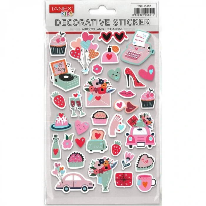 TANEX KIDS TNX-25362 DEKORATİF ETİKETLER - PUFFY PARTİ SERİSİ STICKER - TEKLİ