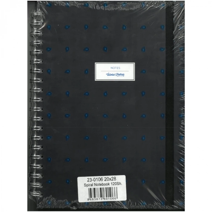 VICTORIAS JOURNALS 0106 NOTES 20x28cm SPİRALLİ SERT KAPAK 90gr. 40YP. DÜZ + 40 YP. NOKTALI + 40YP.ÇİZGİLİ DEFTER