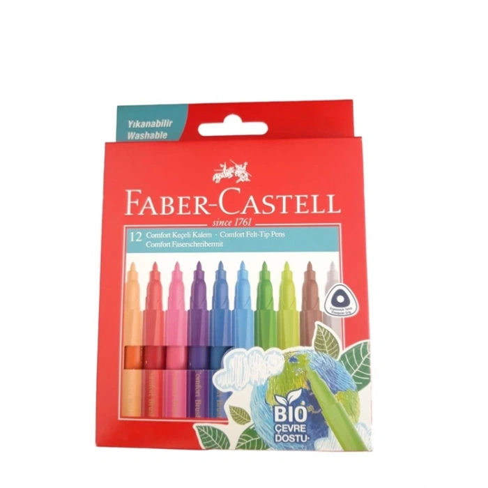FABER CASTELL COMFORT KEÇELİ KALEM BIO PLASTİK GÖVDELİ 12 RENK