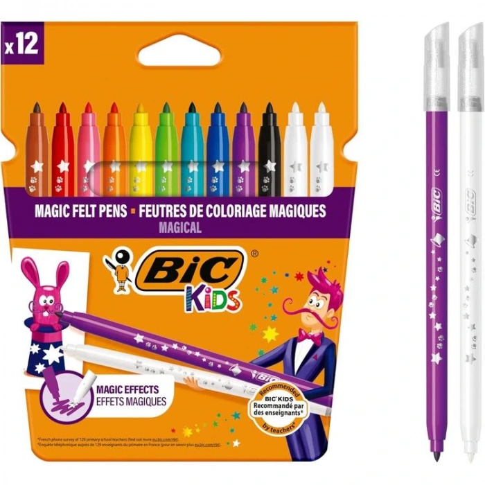 BİC KIDS MAGIC COLOUR & ERASE SİLİNEBİLİR KEÇELİ KALEM 12Lİ - 9202953