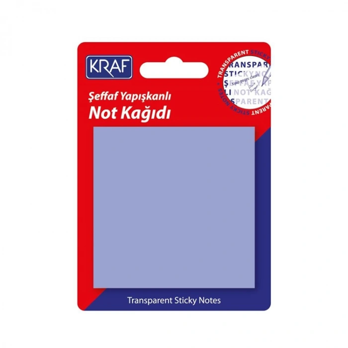 KRAF 7676TR YAPIŞKANLI NOT KAĞIDI 50yp.76x76mm. ŞEFFAF MOR