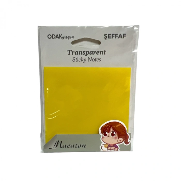 ODAK MACARON ŞEFFAF RENKLİ YAPIŞKANLI NOT KAĞIDI 50yp.76x76mm.
