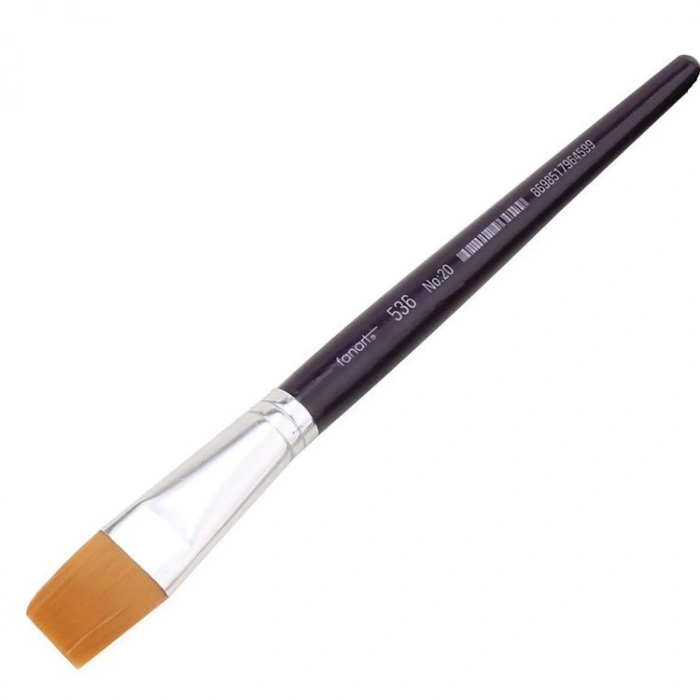 FANART 536 SERİ RENKLİ SAP YASSI SENTETİK KIL FIRÇA NO:20