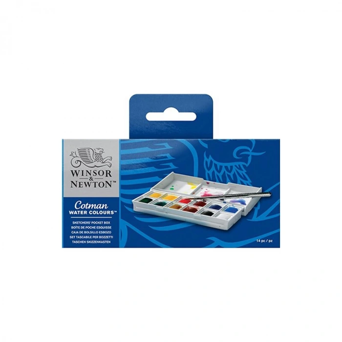 WINSOR & NEWTON COTMAN SULU BOYA SETİ CEP TİPİ SKETCHERS POCKET 12Lİ 12xYARIM TABLET - 0390640