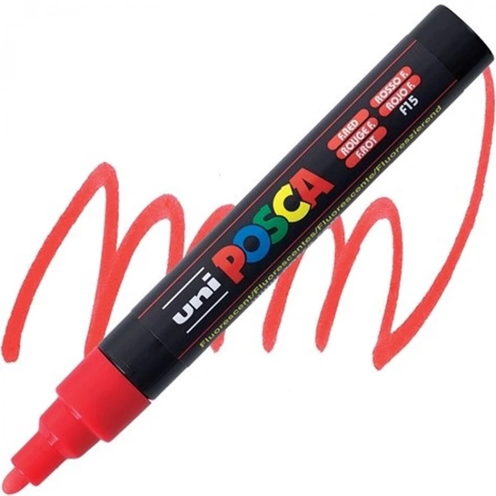 UNİ POSCA SU BAZLI POSTER MARKER 1.8-2.5 F.KIRMIZI NEON PC-5M