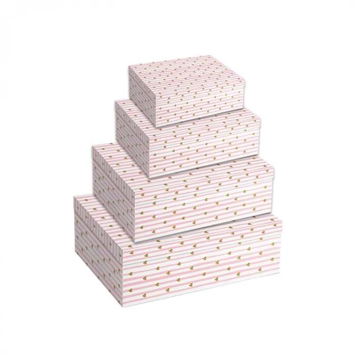 KESKİN COLOR MİNİK KALPLER DİKDÖRTGEN HEDİYE KUTUSU 170502-B2 190x260x110mm