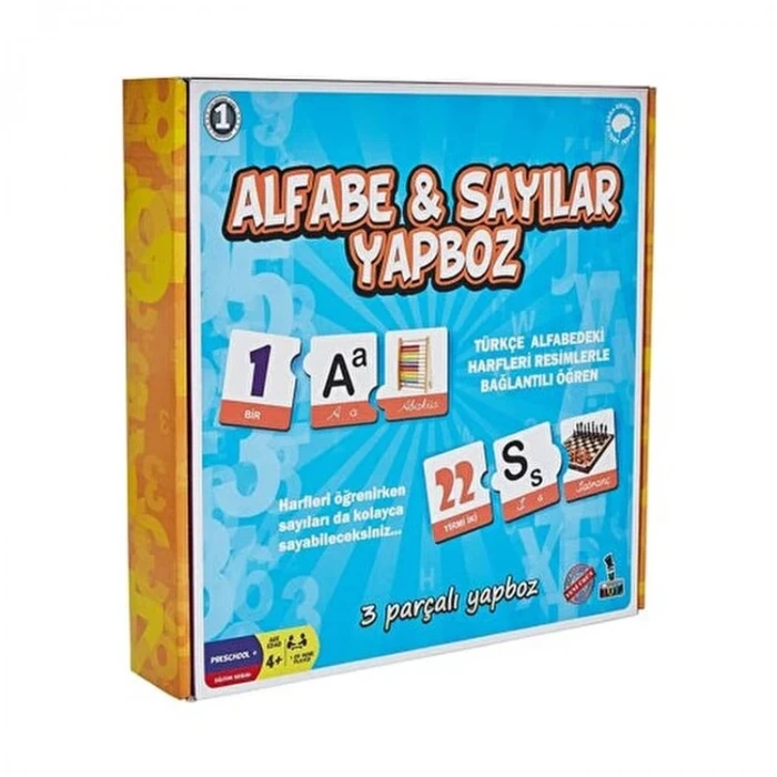MR. TOY ALFABE VE SAYILAR 3 PARÇALI YAPBOZ 84 PARÇA