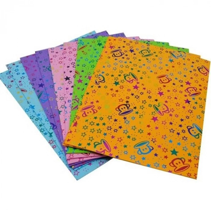 RED APPLE  EVAGL 12-10 A4 KARIŞIK RENK YALDIZLI BASKILI ÇİÇEKLİ EVA