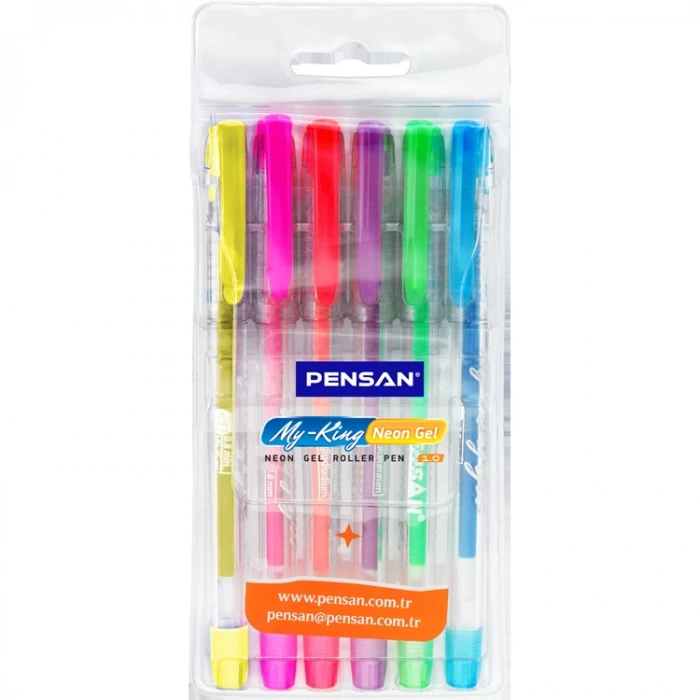 PENSAN 6 RENK NEON GEL KALEM SET