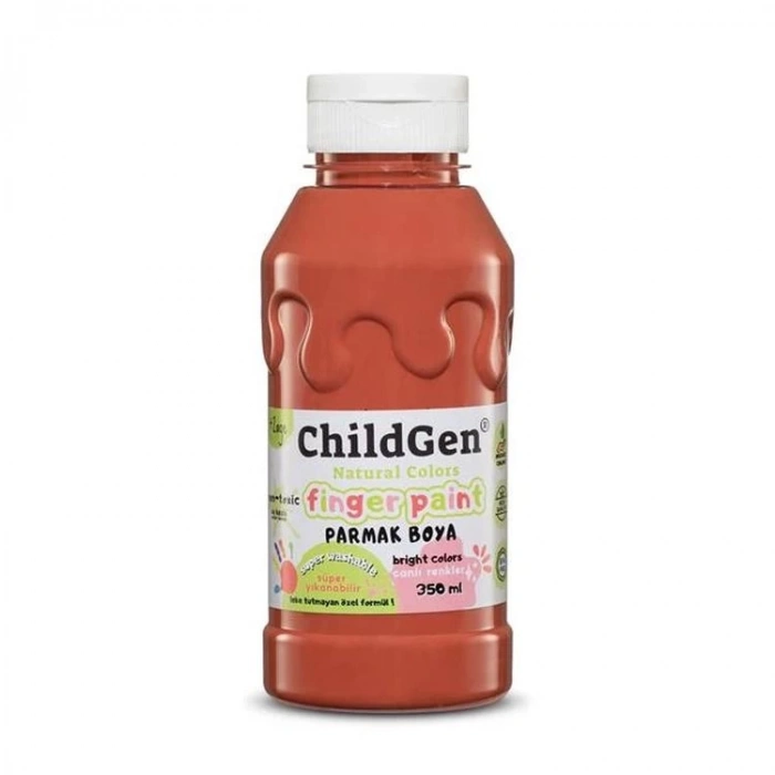 CHILDGEN NATUREL COLORS - PARMAK BOYASI CANLI RENKLER 350ml  KAHVERENGİ