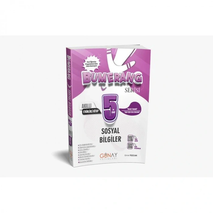 GÜNAY 5. SINIF BUMERANG SOSYAL BİLGİLER AKILLI ETKİNLİKLİ KİTAP SORU BANKASI