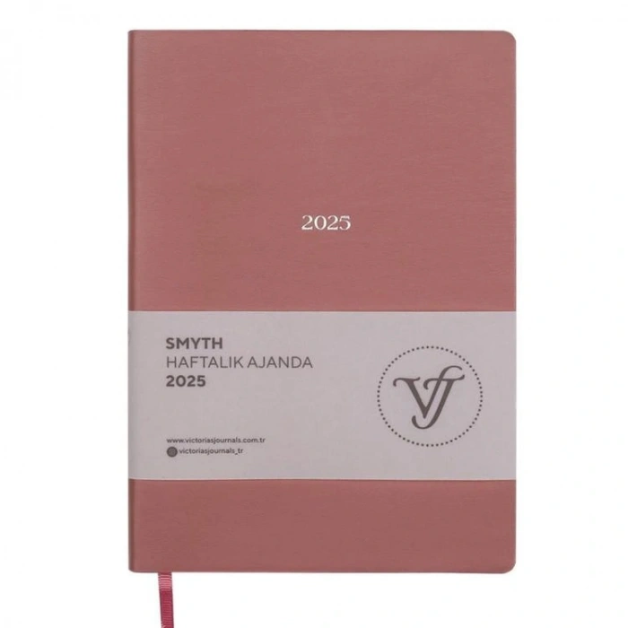 VICTORIAS JOURNALS 124-1421 14X20,5 SMYTH HAFTALIK AJANDA A5 - GÜL KURUSU