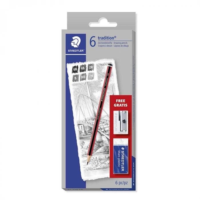 STAEDTLER TRADITION DERECELİ KURŞUN KALEM SETİ 6LI - 61 110 C6