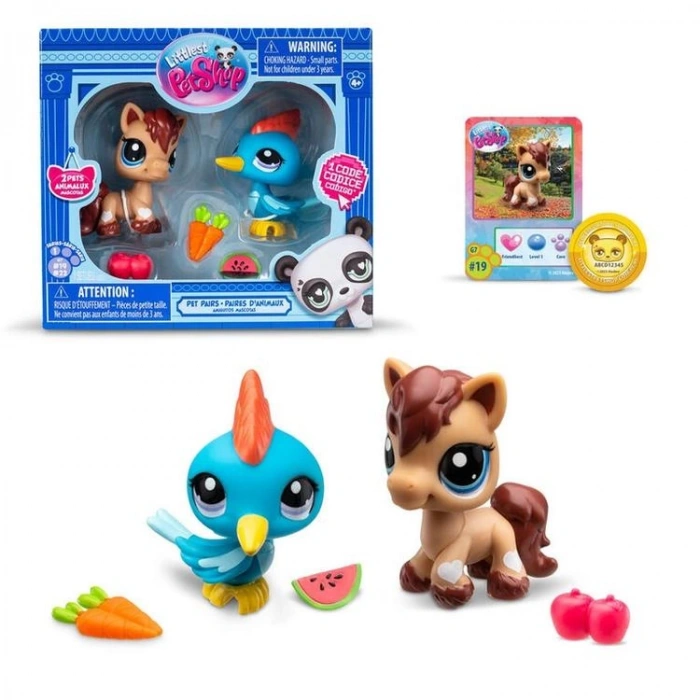 HASBRO 232ES 526 00529 LITTLES PET SHOP PET PAİRS 2Lİ SET PONY VE AĞAÇKAKAN 4+